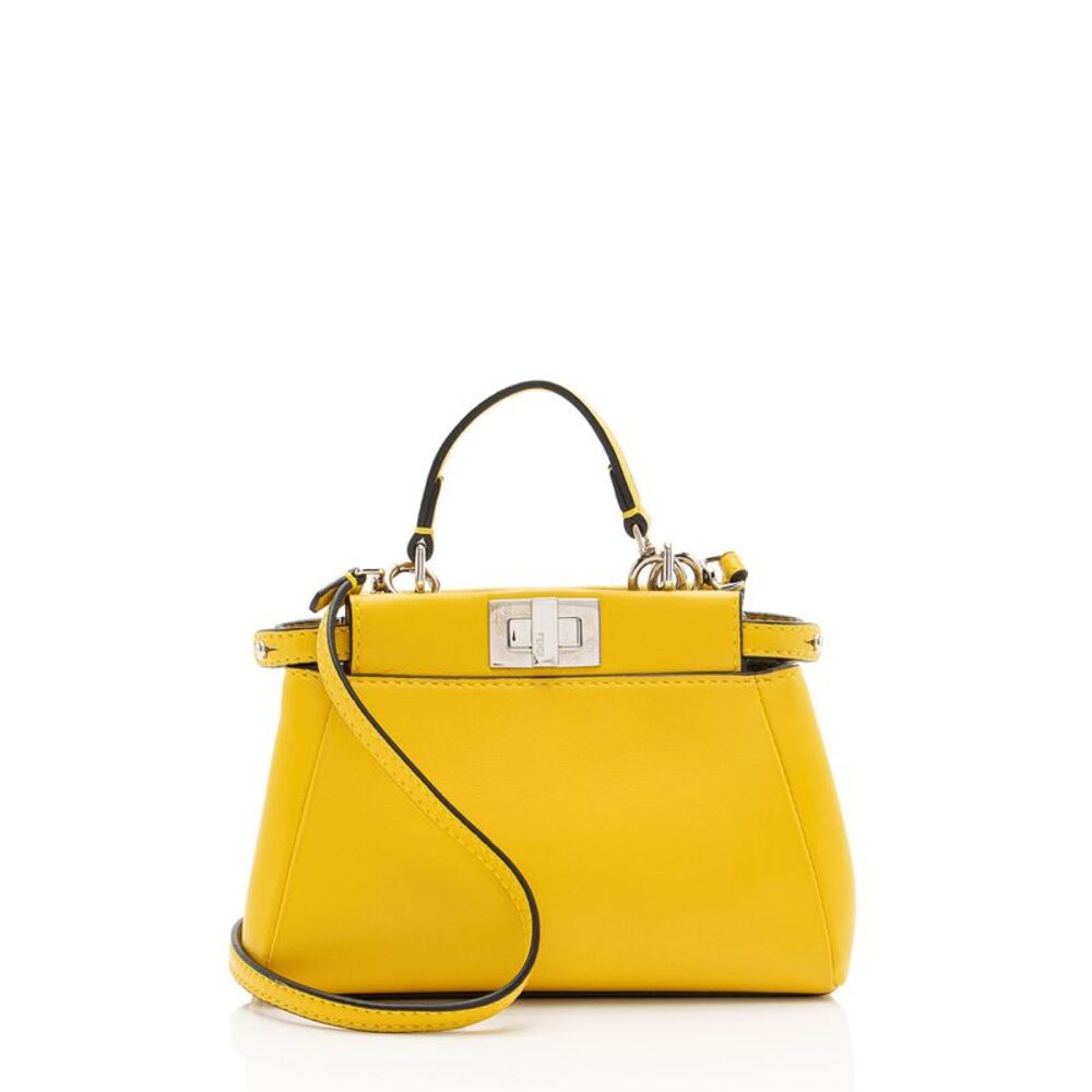 Fendi Nappa Leather Peekaboo Micro Shoulder Bag